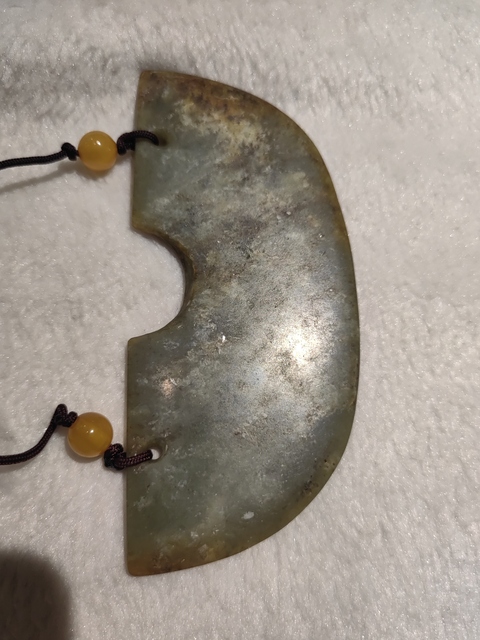 古玩玉器素紋玉璜真品鑒賞圖