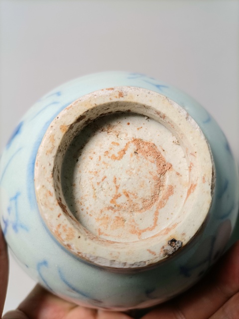 古玩陶瓷青花靈芝花卉紋杯拍賣,當前價格188元