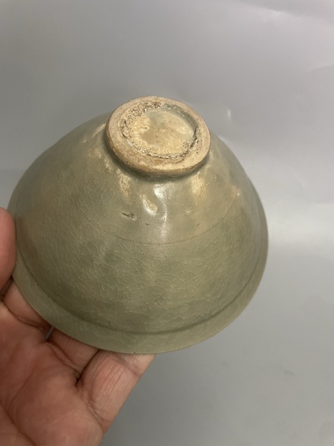 古玩陶瓷耀州窯海水游魚盞拍賣,當前價格12000元