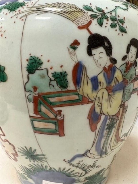 古玩陶瓷五彩人物紋將軍罐真品鑒賞圖