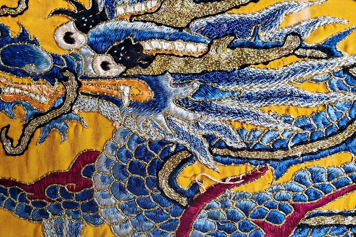 古玩雜項龍紋繡片真品鑒賞圖