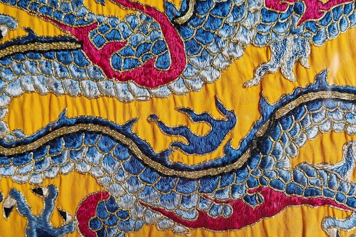 古玩雜項(xiàng)龍紋繡片真品鑒賞圖