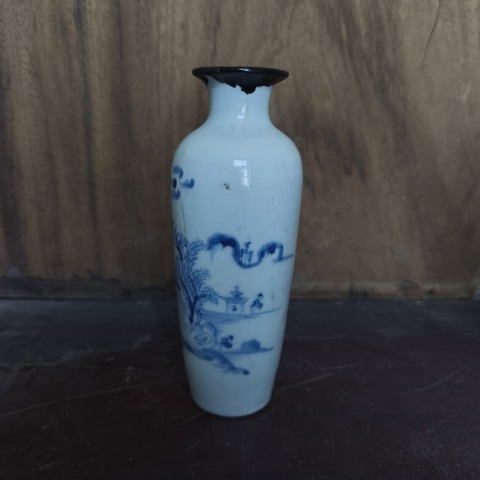 古玩陶瓷清中期青花小瓶真品鑒賞圖