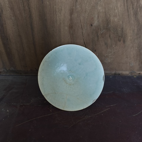 古玩陶瓷青白釉花卉紋斗笠盞真品鑒賞圖