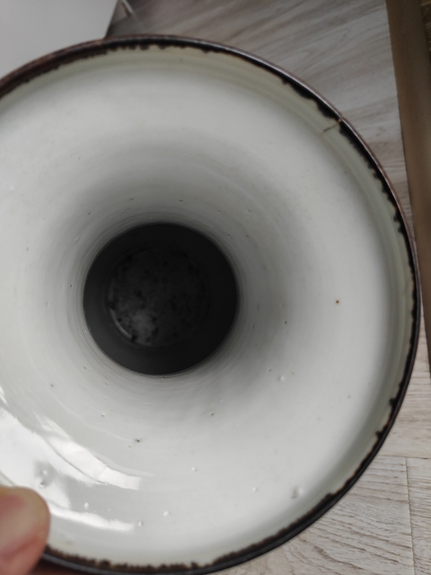 古玩陶瓷藍(lán)上藍(lán)夔龍紋盤口瓶，注意品相真品鑒賞圖