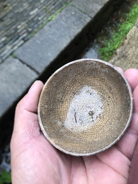 古玩陶瓷罕見珍品明代哥釉茶碗拍賣,當前價格5980元