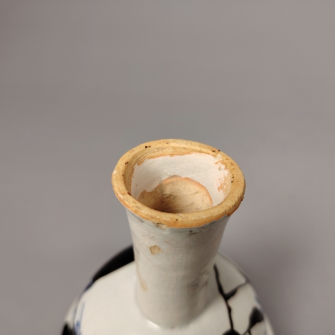 古玩陶瓷元青花印花高足杯，修復(fù)的挺好真品鑒賞圖