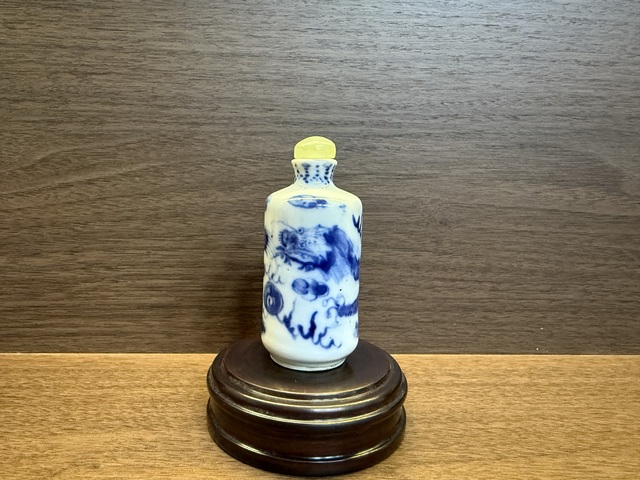古玩陶瓷晚清青花鼻煙壺拍賣，當前價格1200元