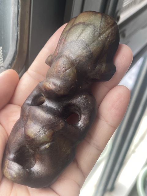 古玩玉器做舊仿“紅山文化”玉神人真品鑒賞圖