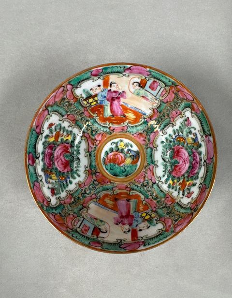 古玩陶瓷廣彩人物故事紋碗真品鑒賞圖