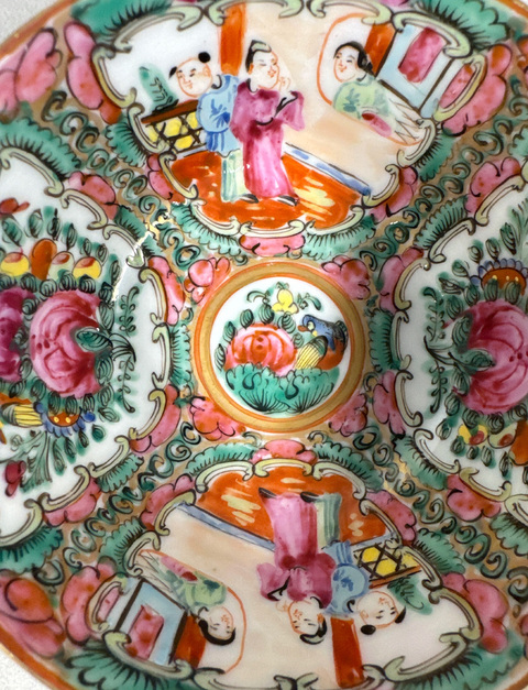 古玩陶瓷廣彩人物故事紋碗真品鑒賞圖