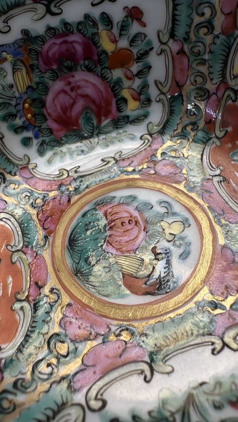 古玩陶瓷廣彩人物故事紋碗真品鑒賞圖