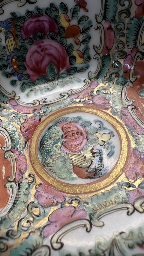 古玩陶瓷廣彩人物故事紋碗真品鑒賞圖