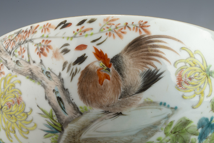 古玩陶瓷清晚·淺絳彩大吉圖四系溫鍋真品鑒賞圖
