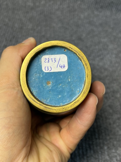 古玩雜項銅胎掐絲琺瑯雙龍戲珠紋觀音瓶真品鑒賞圖