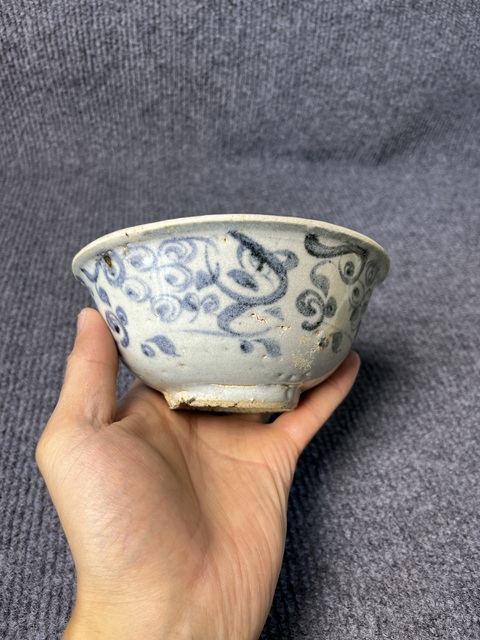 古玩陶瓷青花花鳥紋碗真品鑒賞圖