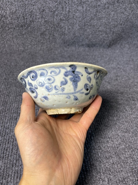 古玩陶瓷青花花鳥紋碗真品鑒賞圖