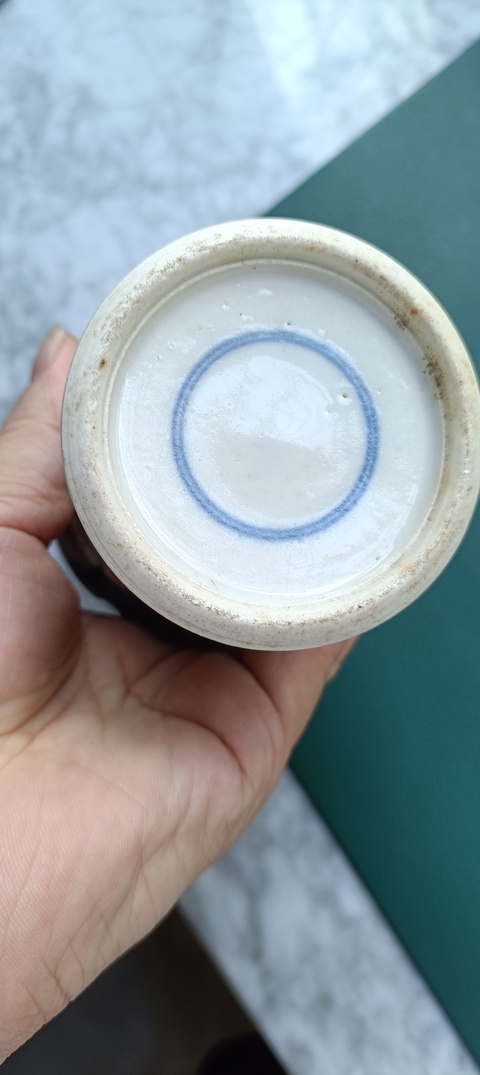 古玩陶瓷晚清青花冰梅紋瓶真品鑒賞圖