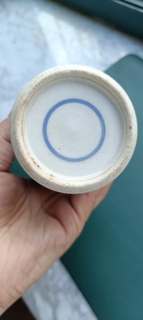 古玩陶瓷晚清青花冰梅紋瓶真品鑒賞圖