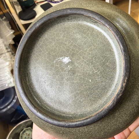 古玩陶瓷淄博窯茶葉末釉荸薺瓶真品鑒賞圖