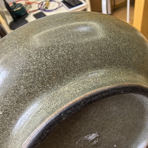 古玩陶瓷淄博窯茶葉末釉荸薺瓶真品鑒賞圖