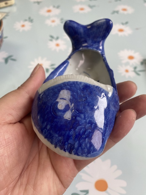 古玩陶瓷游魚造型水盂真品鑒賞圖