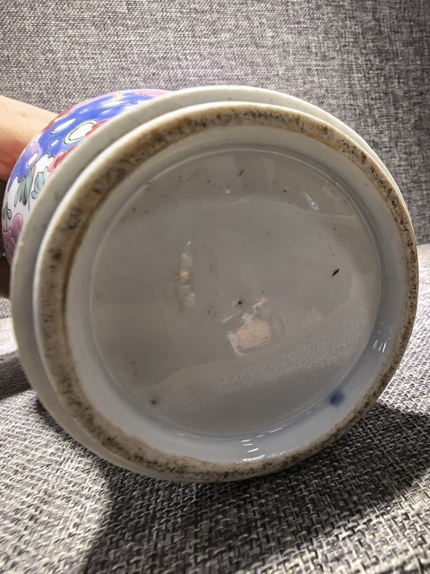古玩陶瓷富貴大吉圖雞腿瓶真品鑒賞圖