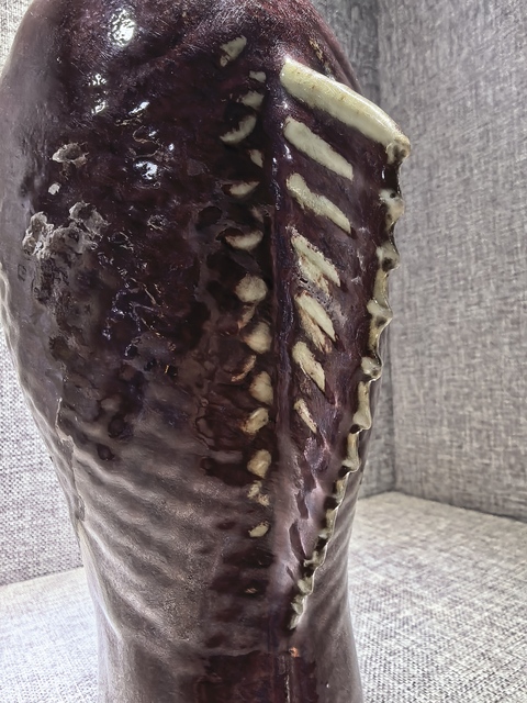 古玩陶瓷窯變紅釉雙魚瓶真品鑒賞圖
