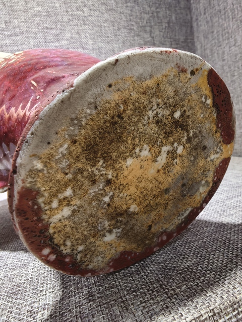 古玩陶瓷窯變紅釉雙魚瓶真品鑒賞圖