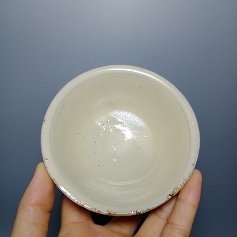 古玩陶瓷明代,白釉茶盞拍賣,當前價格288元