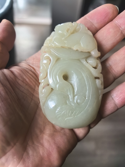 古玩玉器和田玉雕“瑞獸”把件拍賣，當前價格518元