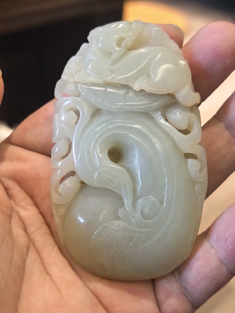 古玩玉器和田玉雕“瑞獸”把件拍賣，當前價格518元