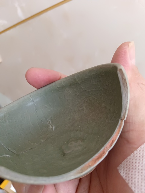 古玩陶瓷南宋龍泉官窯青瓷梅花盞標本拍賣，當前價格980元