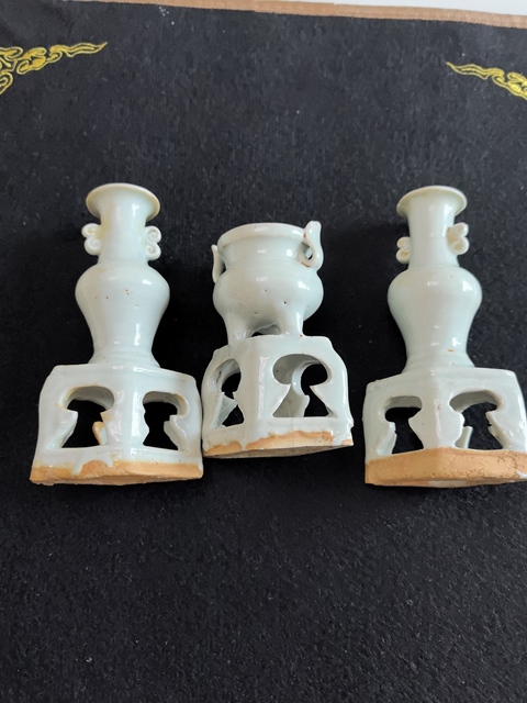 古玩陶瓷青白釉三貢真品鑒賞圖