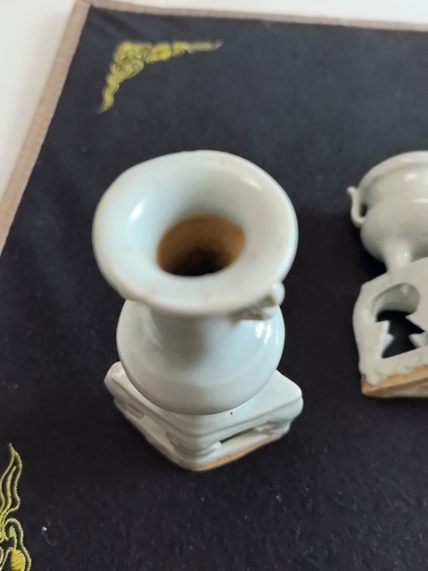 古玩陶瓷青白釉三貢真品鑒賞圖