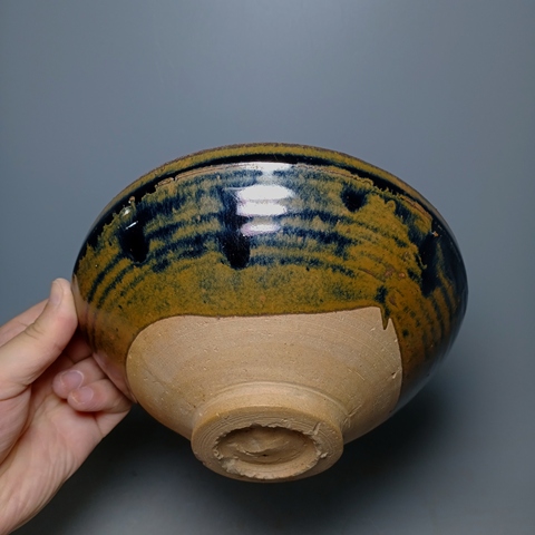 古玩陶瓷元代,磁州窯鐵銹斑茶盞拍賣,當前價格4300元