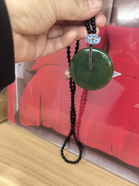 古玩玉器天然碧玉平安扣真品鑒賞圖
