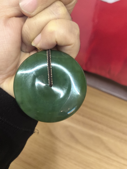 古玩玉器天然碧玉平安扣真品鑒賞圖