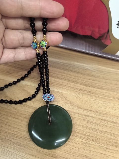 古玩玉器天然碧玉平安扣真品鑒賞圖