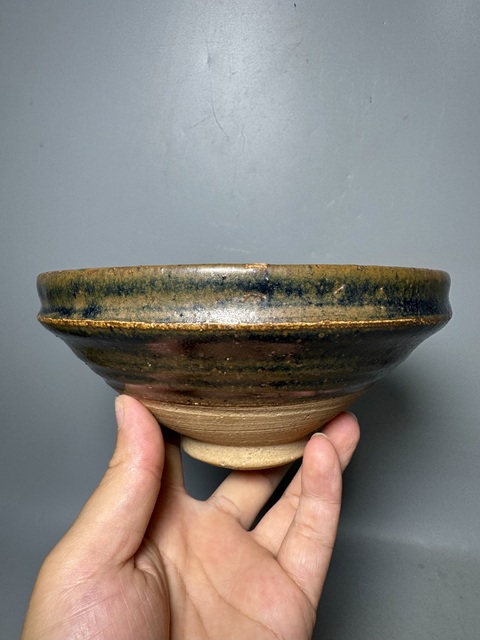 古玩陶瓷金元,磁州窯鐵銹斑大碗拍賣,當前價格1600元