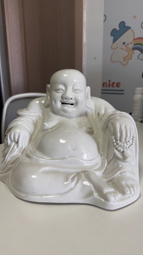 古玩陶瓷德化白瓷彌勒佛坐像真品鑒賞圖