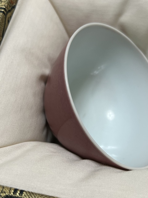 古玩陶瓷清代紅釉杯真品鑒賞圖