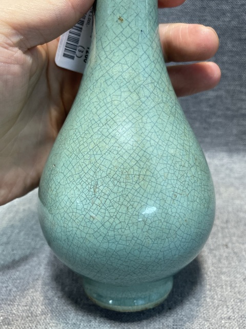 古玩陶瓷漳州窯綠哥釉瓶真品鑒賞圖