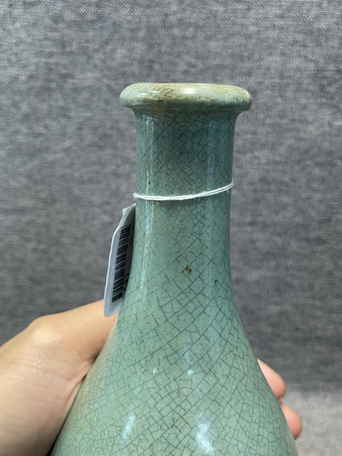 古玩陶瓷漳州窯綠哥釉瓶真品鑒賞圖