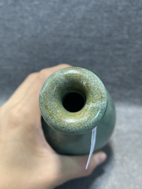 古玩陶瓷漳州窯綠哥釉瓶真品鑒賞圖