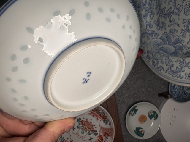 古玩陶瓷青花玲瓏瓷盤真品鑒賞圖