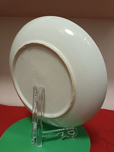 古玩陶瓷清代白釉哥釉盤拍賣，當前價格1986元