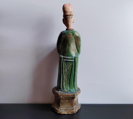 古玩陶瓷明代·三彩人物俑 真品鑒賞圖