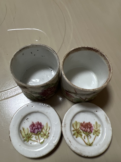 古玩陶瓷淺絳彩花卉紋蓋盒，平臺不允許估價真品鑒賞圖
