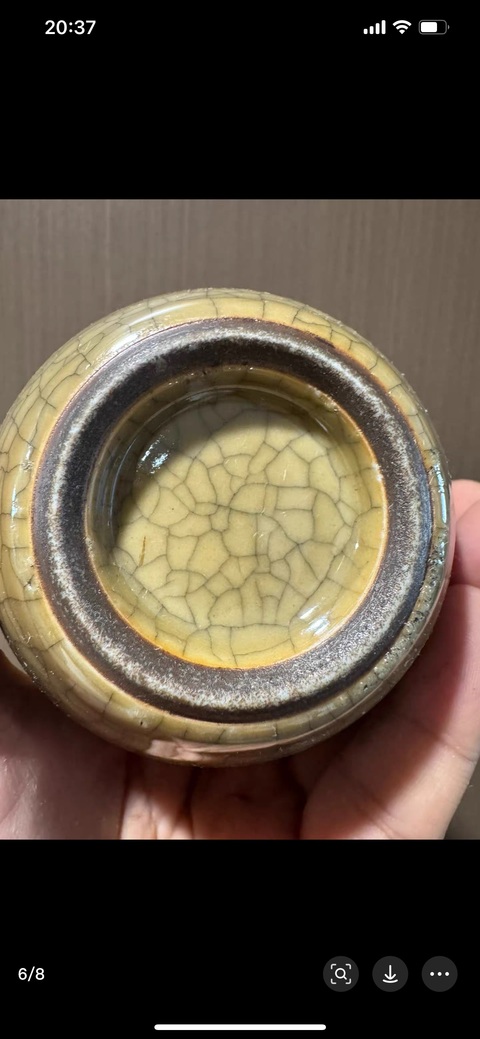 古玩陶瓷哥釉葫蘆瓶真品鑒賞圖